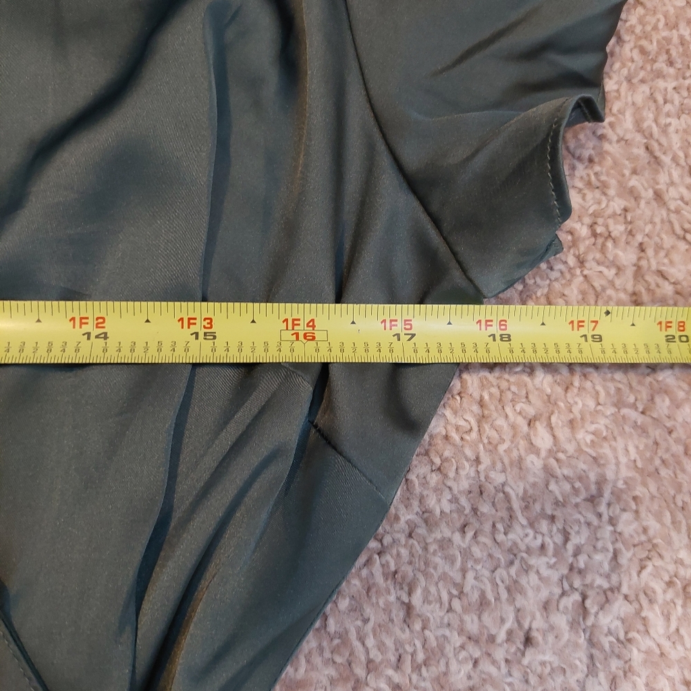 Satin Wrap Maxi Dress in Olive Green - Picture 7 of 10